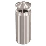 Glaro New Yorker 16 Gallon Canopy Top Waste Receptacle, Satin Aluminum